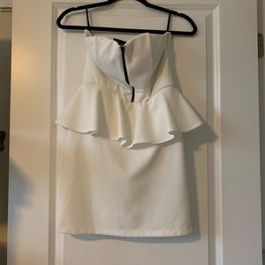 White strapless mini dress